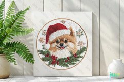 Embroidered Christmas Pomeranian Dog Ornament Clipart Product Image 2