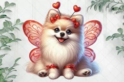 Valentine Fairy Pomeranian Dog Clipart Product Image 1