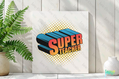 Pop-art Teacher Sublimation Clipart Product Image 2