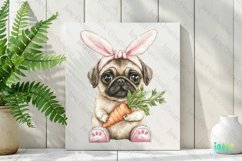 Easter Bunny Pug Dog Clipart Product Image 2
