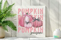Vintage Pink Autumn Pumpkin Season Clipart Product Image 3