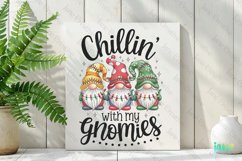 Retro Christmas Chillin' With My Gnomies Sublimation PNG Product Image 2