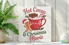 Retro Hot Cocoa & Christmas Movie Sublimation PNG Product Image 2