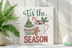 Retro Christmas Tis The Season Sublimation PNG Product Image 2