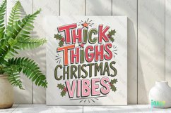 Retro Christmas Thick Thighs Christmas Vibe Sublimation PNG Product Image 2