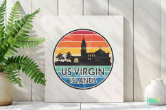 Us Virgin Islands Retro Cityscape Sublimation Clipart Product Image 2