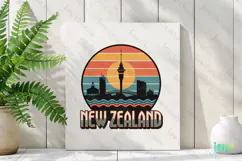 New Zealand Retro Cityscape Sublimation Clipart Product Image 2