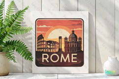 Rome Retro Cityscape Sublimation Clipart Product Image 2