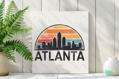 Atlanta Retro Cityscape Sublimation Clipart Product Image 2
