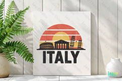 Italy Retro Cityscape Sublimation Clipart Product Image 2
