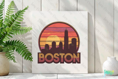 Boston Retro Cityscape Sublimation Clipart Product Image 2