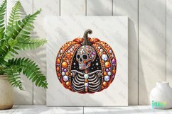 Rhinestone Skeleton Pumpkin Halloween Clipart Product Image 2
