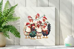 Christmas Group Of Rooster Farm Animals Clipart Product Image 2