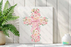 Spring Roses Cross Coquette Bow Clipart Product Image 2