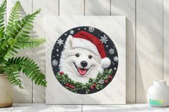 Embroidered Christmas Samoyed Dog Ornament Clipart Product Image 2