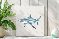 Shortfin Mako Shark Isurus oxyrinchus Watercolor Sharks Product Image 2