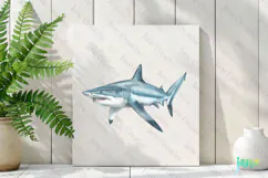 Shortfin Mako Shark Isurus oxyrinchus Watercolor Sharks Product Image 2