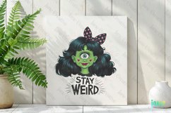 Stay Weird Funny Cyclops Girl Clipart Product Image 2