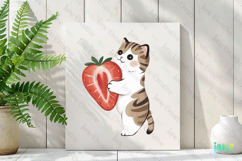 Strawberry Cat Clipart Sublimation Product Image 2