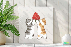 Strawberry Cat Clipart Sublimation Product Image 2