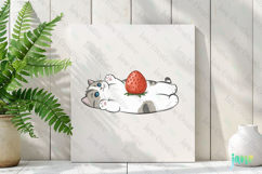 Strawberry Cat Clipart Sublimation Product Image 2