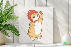 Strawberry Cat Clipart Sublimation Product Image 2
