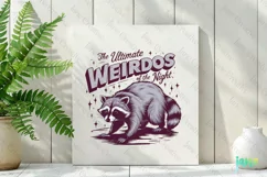 The Ultimate Weirdos Of The Night Funny Raccoon Clipart Product Image 2