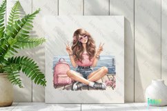 Travel Girl Clipart Sublimation Clipart Product Image 2