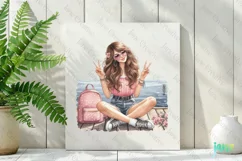 Travel Girl Clipart Sublimation Clipart Product Image 2
