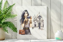 Travel Girl Clipart Sublimation Clipart Product Image 2