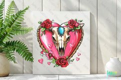 Valentine&#039;s Day Cow Skull Sublimation Product Image 3