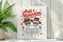 Anti Valentine Club Skeleton Clipart PNG Product Image 2