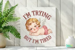 I'm Trying But I'm Tired Clipart PNG Product Image 2