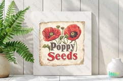 Poppy Seeds Vintage Flowers Clipart Seed Packet Product Image 2
