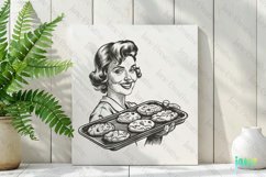 Vintage Woman Crying Sublimation Clipart Product Image 2