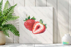 Watercolor Strawberry Clipart PNG Product Image 2