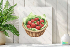 Watercolor Strawberry Clipart PNG Product Image 2