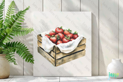 Watercolor Strawberry Clipart PNG Product Image 2