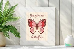 You Give Me Butterflies Valentine&#039;s Illustration Card Product Image 2