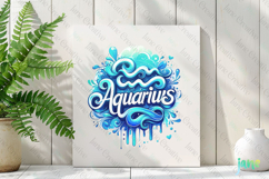 Aquarius Zodiac Bundle Clipart Sublimation Product Image 2