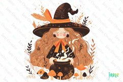 Mushroom Witch Subliamtion Clipart Product Image 1
