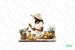 Watercolor Lemon Girl Clipart PNG File Product Image 1