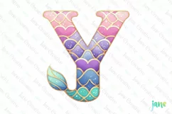 Mermaid Birthday Letter Y PNG Clipart Product Image 1