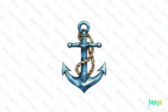 Watercolor Pirate Anchor Clipart Product Image 1