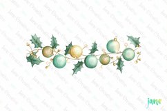 Gold And Mint Christmas String Clipart Product Image 1