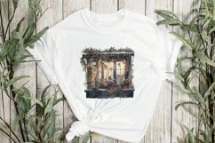 Winter Balcony At Night Sublimation Clipart Product Image 2