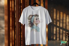 Retro Girl Blowing A Bubblegum Clipart Product Image 3