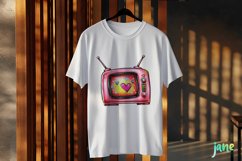Valentine&#039;s Day Vintage Pink Television Clipart Product Image 2