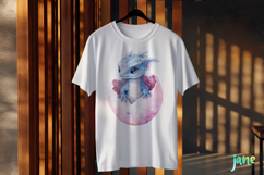 Baby Dragon With Bunny Ears Sublimation Clipart Product Image 3