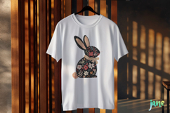 Floral Easter Bunny Sublimation Clipart Product Image 3